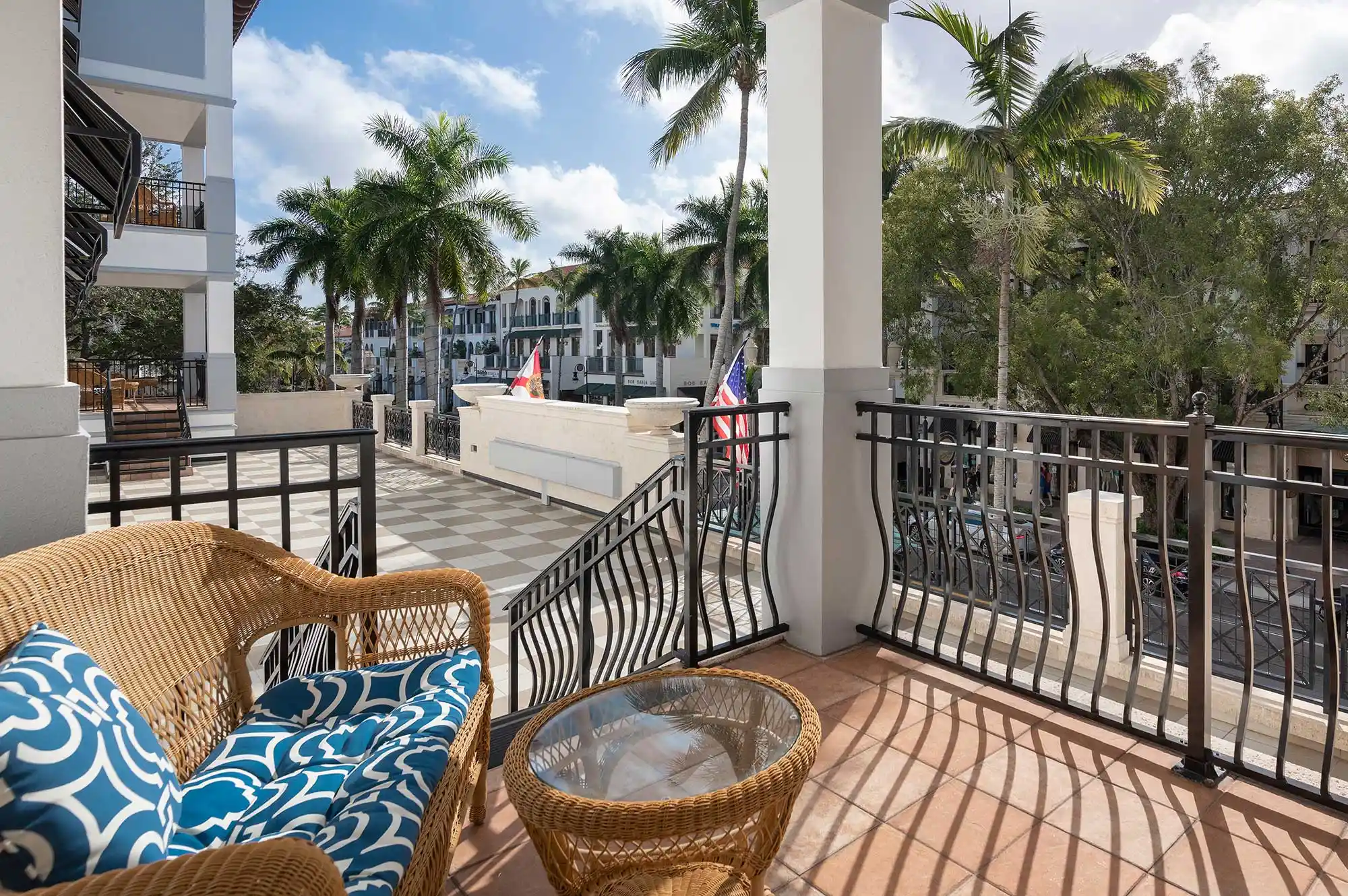 Viewing terrace at the Inn on Fifth overlooking downtown Naples Florida