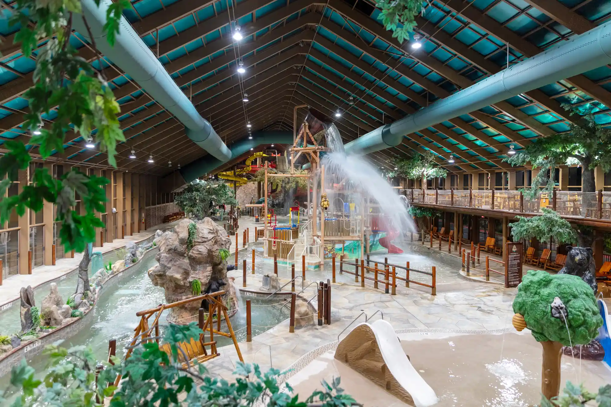 Wide shot of the Westgate Smoky Mountain Resort & Water Park entrance and grounds.