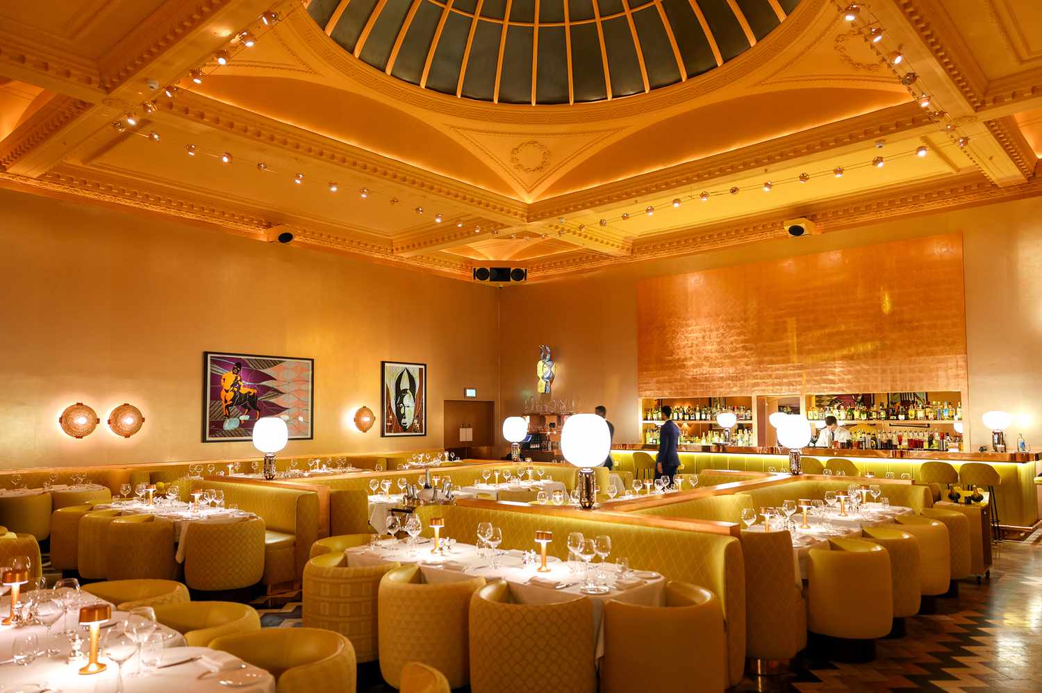 A high-concept dining room interior at Sketch London.