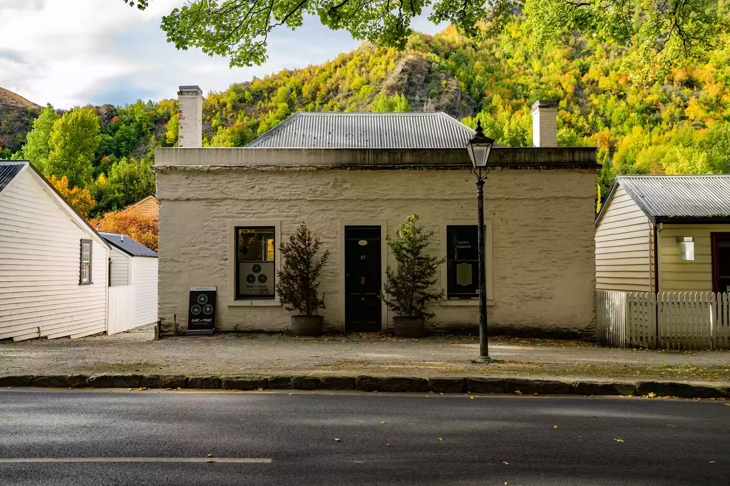 Historic gold-mining era buildings on the main street of Arrowtown