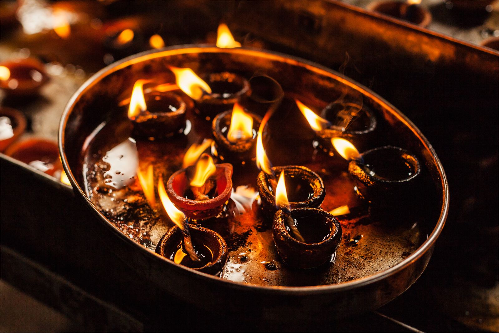 A spiritual fire or flame during a traditional ceremony.