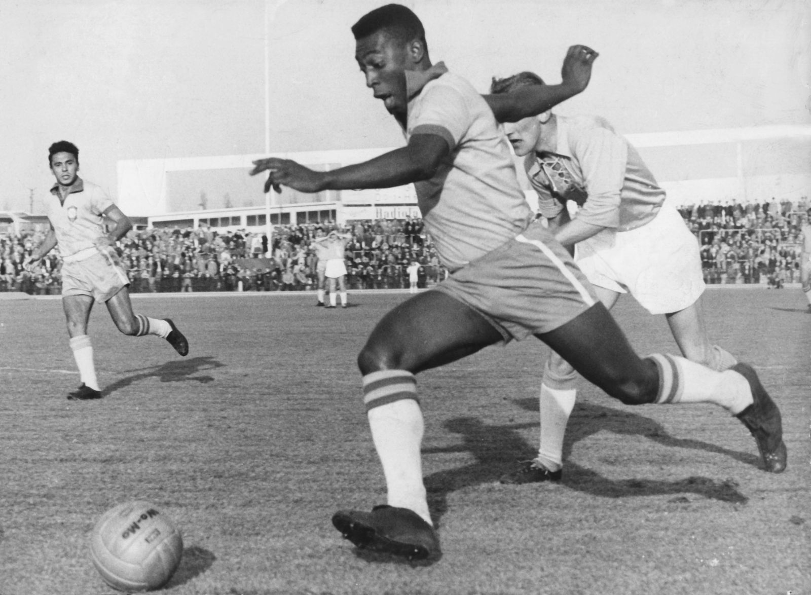 Historical style football image depicting the golden era of 1970s football.